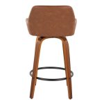 Daniella 26 Contemporary Walnut and Camel Swivel Stools (Set of 2) 20 Daniella 26 Contemporary Walnut and Camel Swivel Stools (Set of 2)