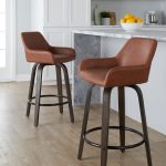 Daniella 26 Contemporary Walnut and Camel Swivel Stools w/ Black Metal Footrest (Set of 2) 13 Daniella 26 Contemporary Walnut and Camel Swivel Stools w/ Black Metal Footrest (Set of 2)