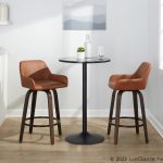 Daniella 26 Contemporary Walnut and Camel Swivel Stools w/ Black Metal Footrest (Set of 2) 14 Daniella 26 Contemporary Walnut and Camel Swivel Stools w/ Black Metal Footrest (Set of 2)