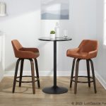Daniella 26 Contemporary Walnut and Camel Swivel Stools w/ Black Metal Footrest (Set of 2) 15 Daniella 26 Contemporary Walnut and Camel Swivel Stools w/ Black Metal Footrest (Set of 2)