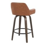 Daniella 26 Contemporary Walnut and Camel Swivel Stools w/ Black Metal Footrest (Set of 2) 19 Daniella 26 Contemporary Walnut and Camel Swivel Stools w/ Black Metal Footrest (Set of 2)