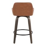 Daniella 26 Contemporary Walnut and Camel Swivel Stools w/ Black Metal Footrest (Set of 2) 20 Daniella 26 Contemporary Walnut and Camel Swivel Stools w/ Black Metal Footrest (Set of 2)