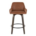 Daniella 26 Contemporary Walnut and Camel Swivel Stools w/ Black Metal Footrest (Set of 2) 21 Daniella 26 Contemporary Walnut and Camel Swivel Stools w/ Black Metal Footrest (Set of 2)