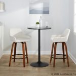 Daniella 26 Contemporary Walnut and White Swivel Counter Stools (Set of 2) 14 Daniella 26 Contemporary Walnut and White Swivel Counter Stools (Set of 2)