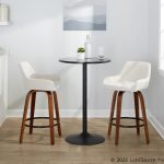 Daniella 26 Contemporary Walnut and White Swivel Counter Stools (Set of 2) 15 Daniella 26 Contemporary Walnut and White Swivel Counter Stools (Set of 2)