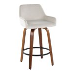 Daniella 26 Contemporary Walnut and White Swivel Counter Stools (Set of 2) 17 Daniella 26 Contemporary Walnut and White Swivel Counter Stools (Set of 2)