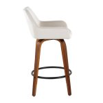 Daniella 26 Contemporary Walnut and White Swivel Counter Stools (Set of 2) 18 Daniella 26 Contemporary Walnut and White Swivel Counter Stools (Set of 2)