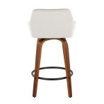 Daniella 26 Contemporary Walnut and White Swivel Counter Stools (Set of 2) 20 Daniella 26 Contemporary Walnut and White Swivel Counter Stools (Set of 2)
