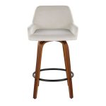 Daniella 26 Contemporary Walnut and White Swivel Counter Stools (Set of 2) 21 Daniella 26 Contemporary Walnut and White Swivel Counter Stools (Set of 2)