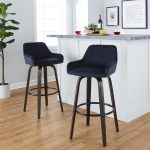 Daniella 30 Contemporary Black Velvet Swivel Barstools (Set of 2)