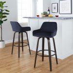Daniella 30 Contemporary Black Velvet Swivel Barstools (Set of 2)