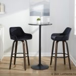 Daniella 30 Contemporary Black Velvet Swivel Barstools (Set of 2)