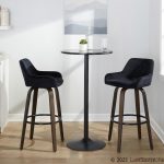 Daniella 30 Contemporary Black Velvet Swivel Barstools (Set of 2)