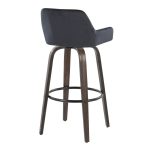 Daniella 30 Contemporary Black Velvet Swivel Barstools (Set of 2)