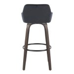 Daniella 30 Contemporary Black Velvet Swivel Barstools (Set of 2)