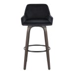 Daniella 30 Contemporary Black Velvet Swivel Barstools (Set of 2)