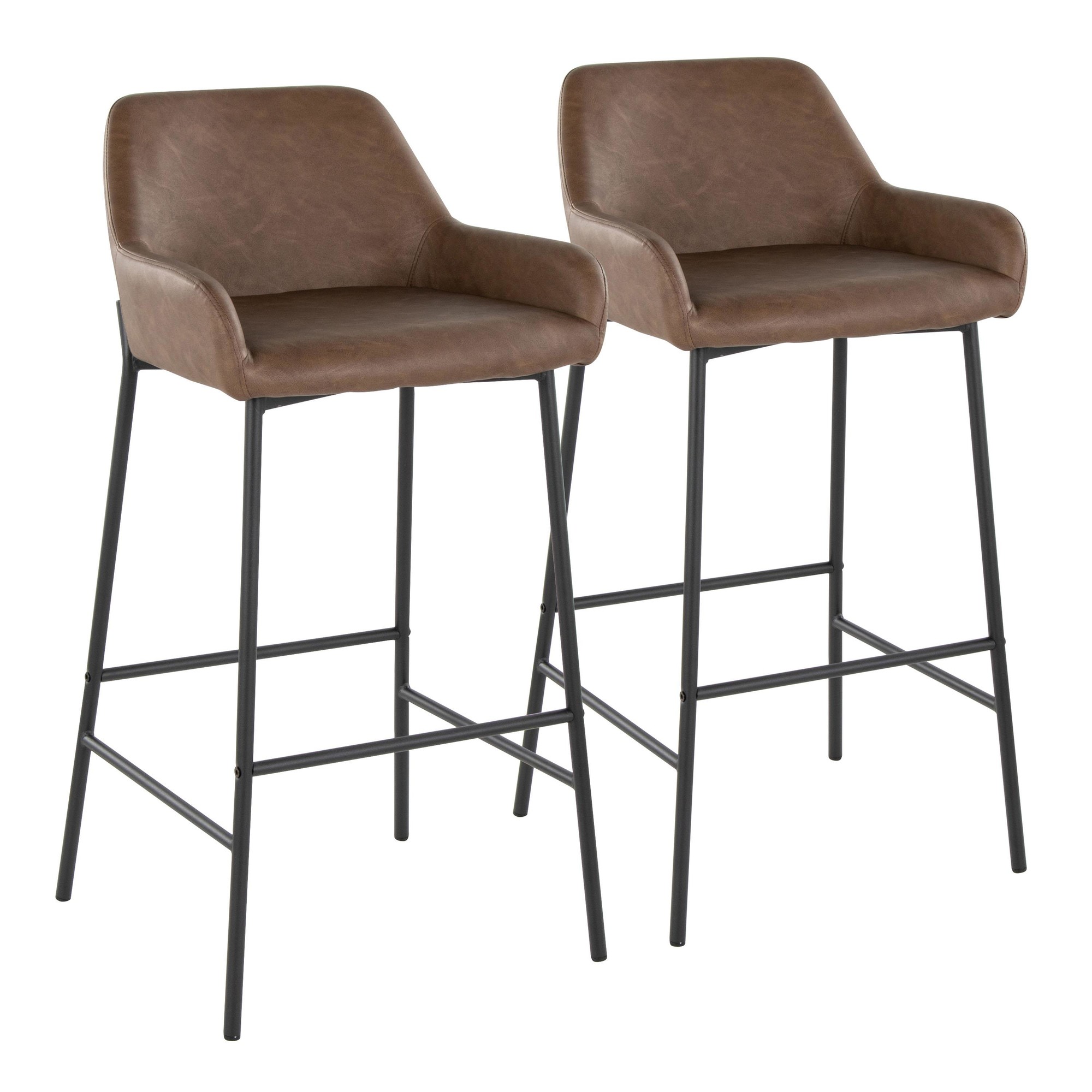 Daniella 30 Contemporary Black and Espresso Barstool (Set of 2) 3 Daniella 30 Contemporary Black and Espresso Barstool (Set of 2) - Image 3