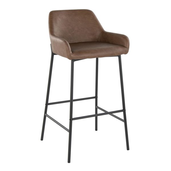 Daniella 30 Contemporary Black and Espresso Barstool Set of 2 3