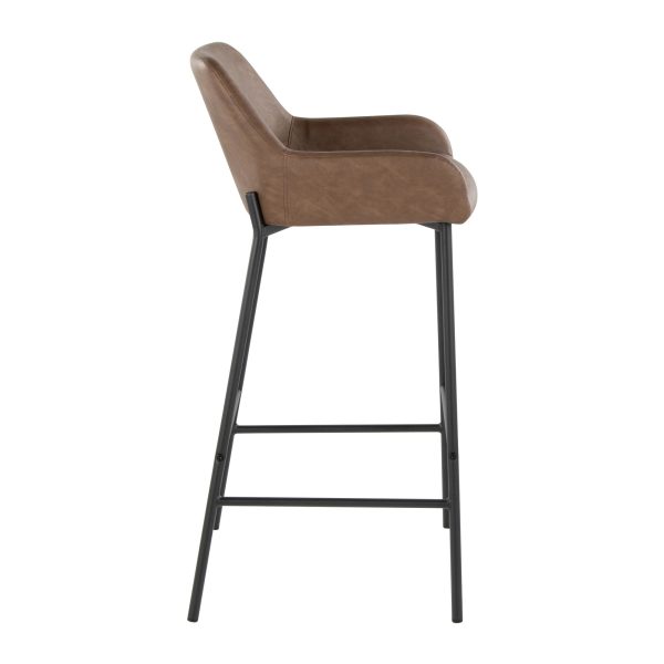 Daniella 30 Contemporary Black and Espresso Barstool Set of 2 4