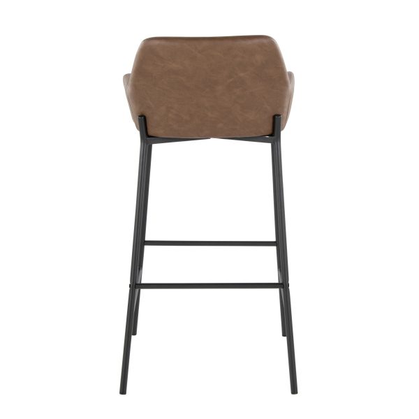 Daniella 30 Contemporary Black and Espresso Barstool Set of 2 6
