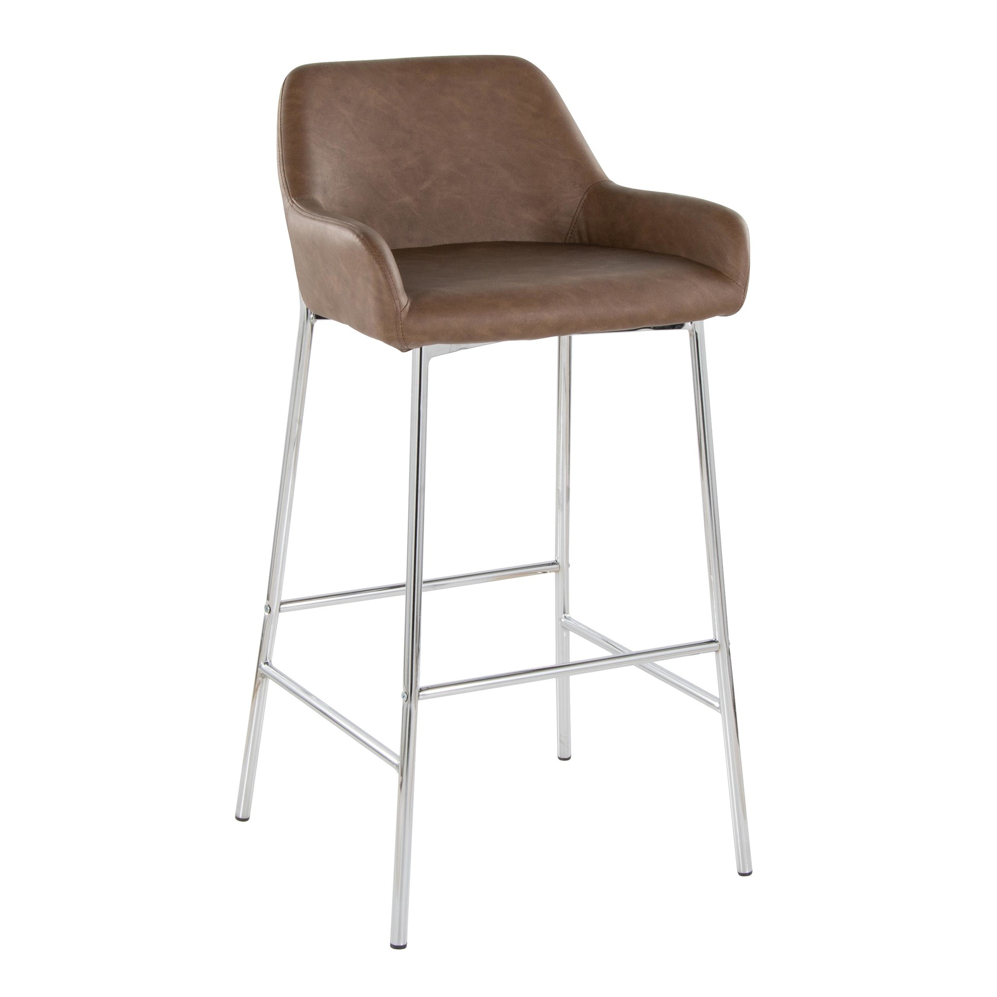 Daniella 30 Contemporary Espresso Faux Leather Barstool (Set of 2) 2 Daniella 30 Contemporary Espresso Faux Leather Barstool (Set of 2) - Image 2