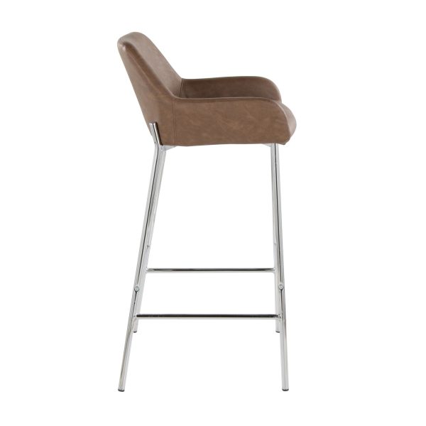 Daniella 30 Contemporary Espresso Faux Leather Barstool Set of 2 2