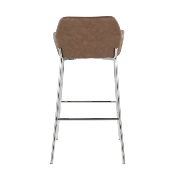 Daniella 30 Contemporary Espresso Faux Leather Barstool Set of 2 4