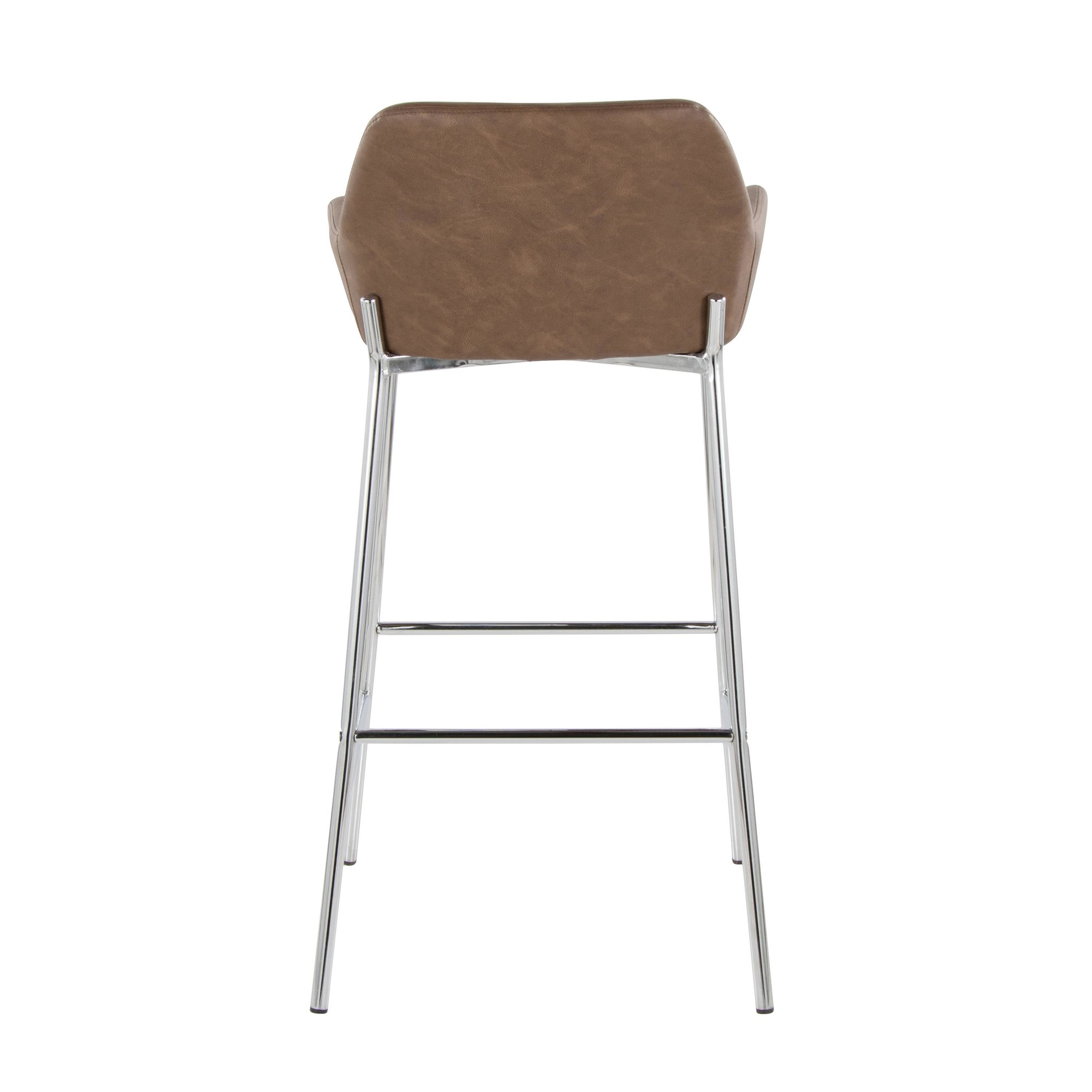 Daniella 30 Contemporary Espresso Faux Leather Barstool (Set of 2) 5 Daniella 30 Contemporary Espresso Faux Leather Barstool (Set of 2) - Image 5