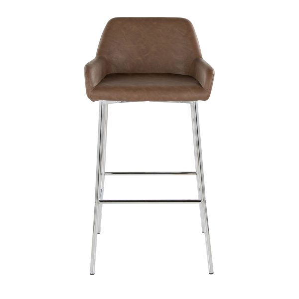 Daniella 30 Contemporary Espresso Faux Leather Barstool Set of 2 5