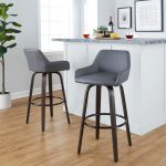 Daniella 30 Contemporary Grey Swivel Barstools (Set of 2)