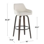 Daniella 30 Contemporary Grey Swivel Barstools (Set of 2)