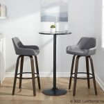 Daniella 30 Contemporary Grey Swivel Barstools (Set of 2)
