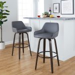 Daniella 30 Contemporary Grey Swivel Barstools (Set of 2)