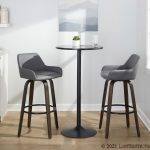Daniella 30 Contemporary Grey Swivel Barstools (Set of 2)