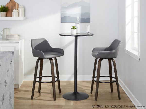 Daniella 30 Contemporary Grey Swivel Barstools Set of 2 3