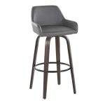 Daniella 30 Contemporary Grey Swivel Barstools (Set of 2)
