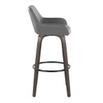 Daniella 30 Contemporary Grey Swivel Barstools (Set of 2)