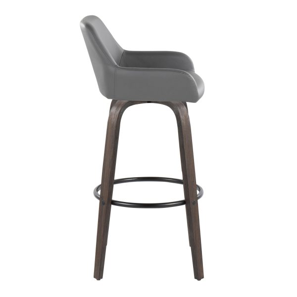 Daniella 30 Contemporary Grey Swivel Barstools Set of 2 6