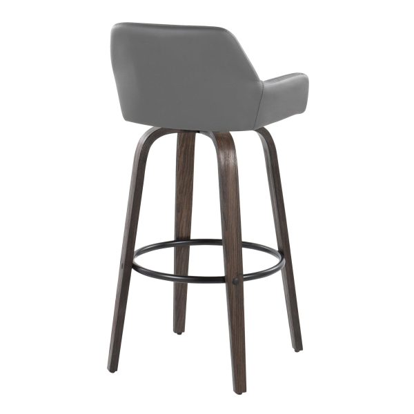 Daniella 30 Contemporary Grey Swivel Barstools Set of 2 7