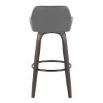 Daniella 30 Contemporary Grey Swivel Barstools (Set of 2)