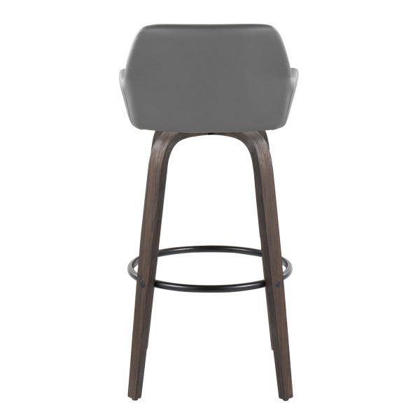 Daniella 30 Contemporary Grey Swivel Barstools Set of 2 8