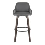 Daniella 30 Contemporary Grey Swivel Barstools (Set of 2)