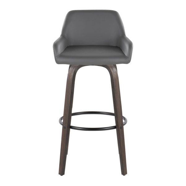 Daniella 30 Contemporary Grey Swivel Barstools Set of 2 9