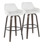 Daniella 30 Contemporary Swivel Barstools Walnut White (Set of 2) 13 Daniella 30 Contemporary Swivel Barstools Walnut White (Set of 2)