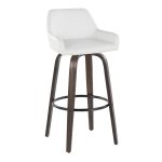 Daniella 30 Contemporary Swivel Barstools Walnut White (Set of 2) 14 Daniella 30 Contemporary Swivel Barstools Walnut White (Set of 2)