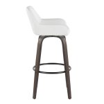 Daniella 30 Contemporary Swivel Barstools Walnut White (Set of 2) 15 Daniella 30 Contemporary Swivel Barstools Walnut White (Set of 2)