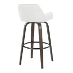 Daniella 30 Contemporary Swivel Barstools Walnut White (Set of 2) 16 Daniella 30 Contemporary Swivel Barstools Walnut White (Set of 2)
