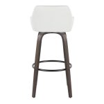 Daniella 30 Contemporary Swivel Barstools Walnut White (Set of 2) 17 Daniella 30 Contemporary Swivel Barstools Walnut White (Set of 2)