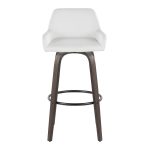 Daniella 30 Contemporary Swivel Barstools Walnut White (Set of 2) 18 Daniella 30 Contemporary Swivel Barstools Walnut White (Set of 2)