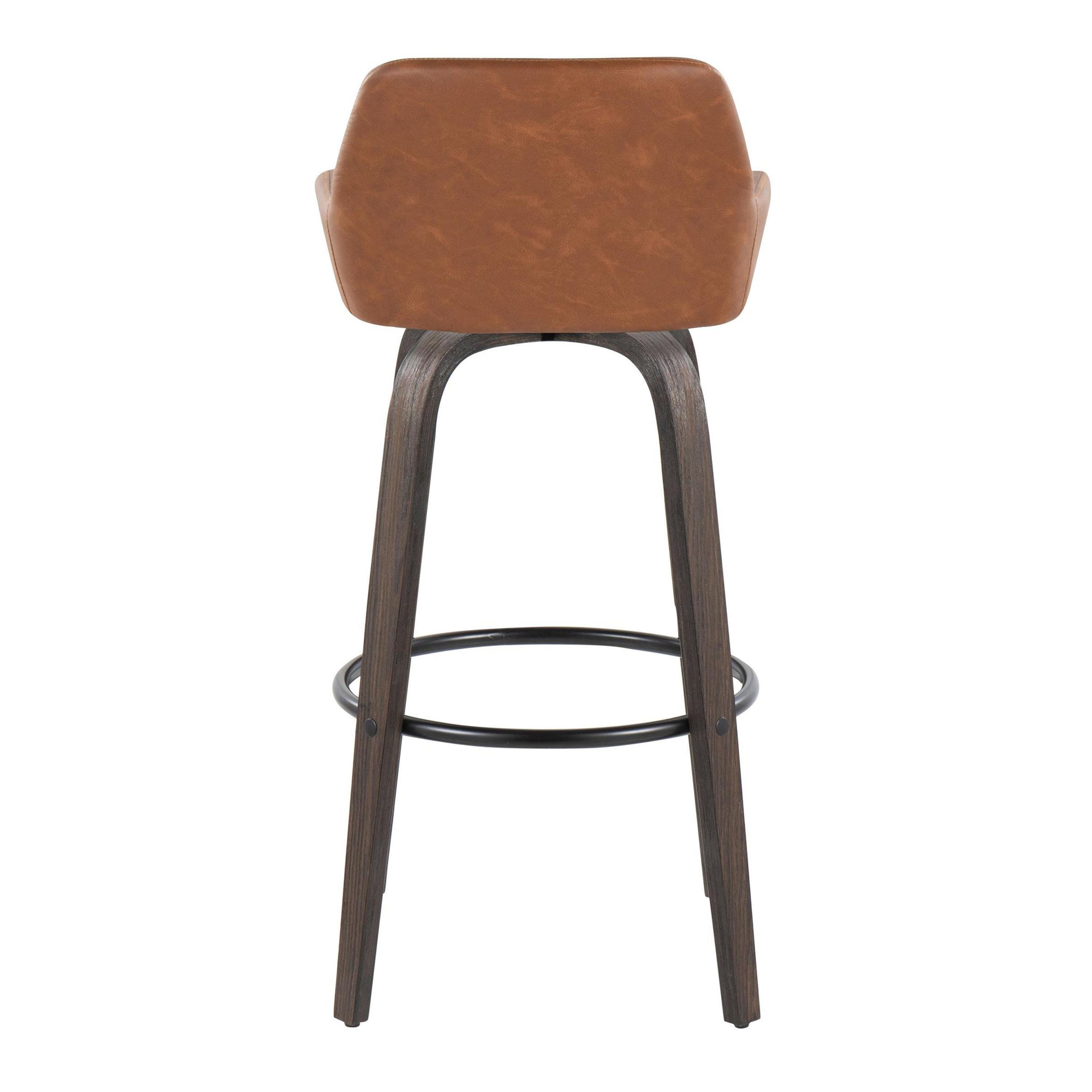 Daniella 30 Contemporary Walnut and Camel Swivel Barstool (Set of 2) 9 Daniella 30 Contemporary Walnut and Camel Swivel Barstool (Set of 2) - Image 9